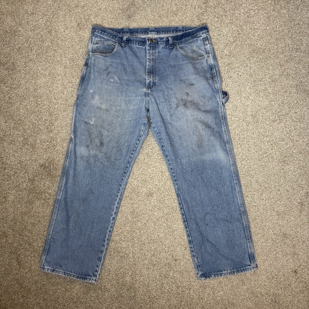 Red Kap Carpenter Work Jeans Men's Size 40x30 Five Pocket Hammer Loop Distressed